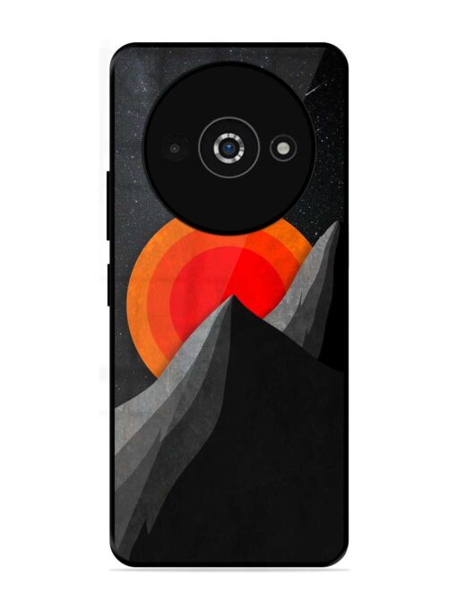 Black Mountain Glossy Metal Phone Cover for Poco C61