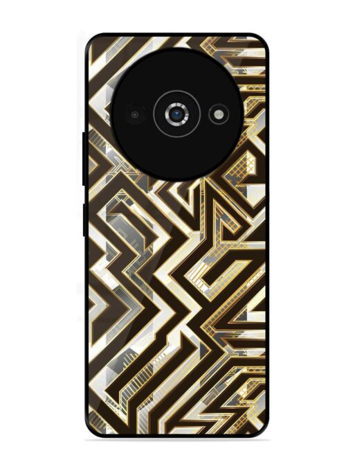 Technology Geometric Seamless Glossy Metal Phone Cover for Poco C61