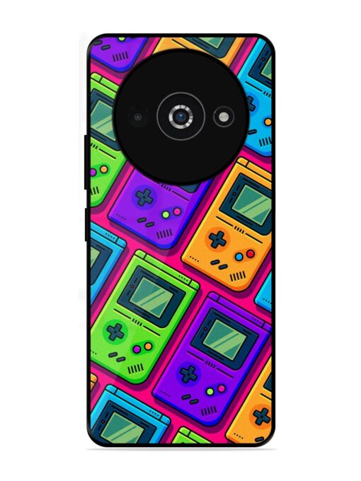 Game Seamless Pattern Glossy Metal Phone Cover for Poco C61