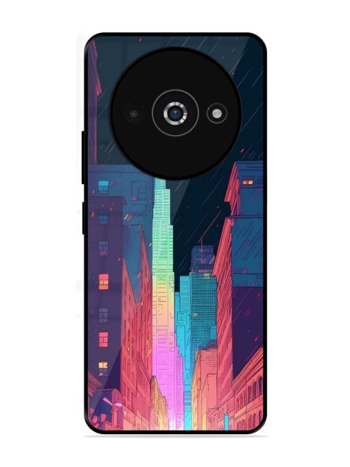 Minimal City Art Glossy Metal Phone Cover for Poco C61