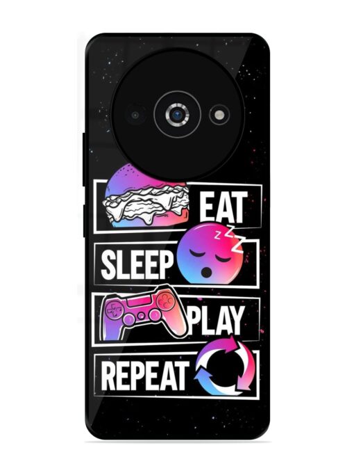 Eat Sleep Play Repeat Glossy Metal Phone Cover for Poco C61