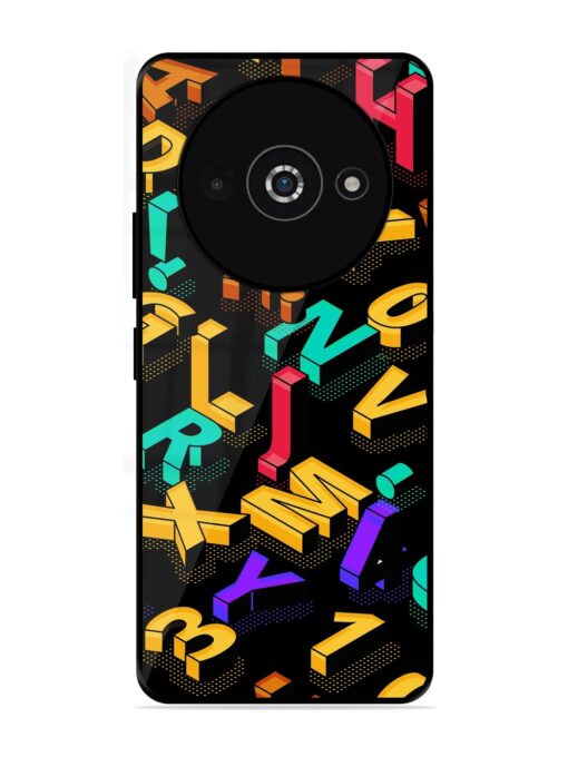 Seamless Pattern With Letters Glossy Metal Phone Cover for Poco C61