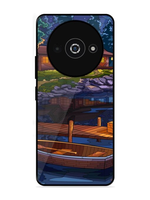 Village Night Scene Glossy Metal Phone Cover for Poco C61