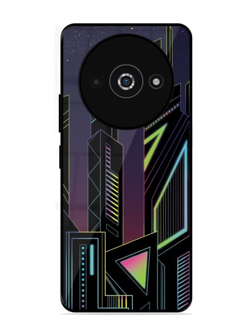 Neon Dreamscape Glossy Metal Phone Cover for Poco C61