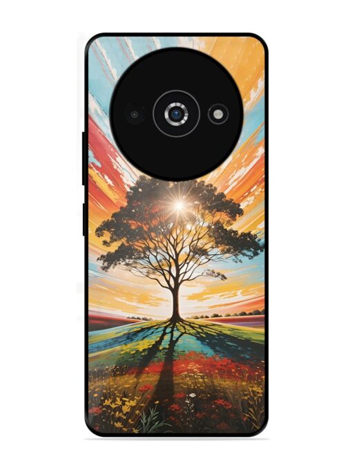 Abstract Tree Colorful Art Glossy Metal Phone Cover for Poco C61