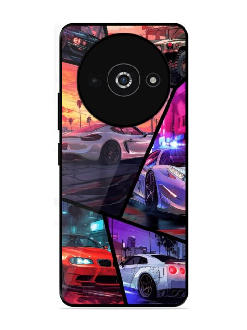 Ride In Pixels Glossy Metal Phone Cover for Poco C61