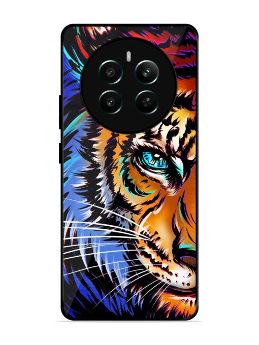 Colorful Lion Art Glossy Metal Phone Cover for Realme 12 Plus (5G)