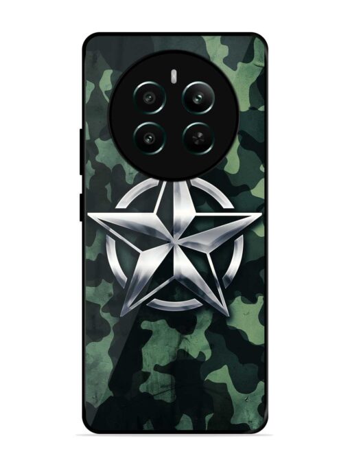 Indian Army Star Design Glossy Metal Phone Cover for Realme 12 Plus (5G)