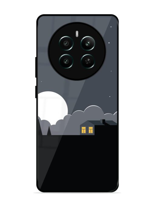 Full Moon Vector Art Glossy Metal Phone Cover for Realme 12 Plus (5G)