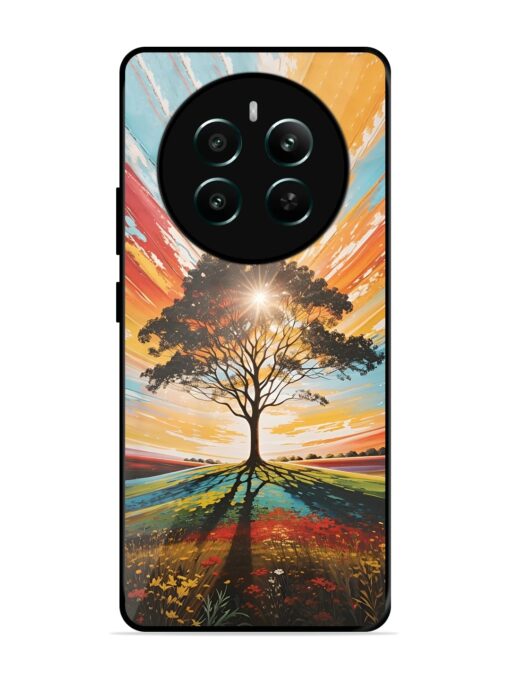 Abstract Tree Colorful Art Glossy Metal Phone Cover for Realme 12 Plus (5G)