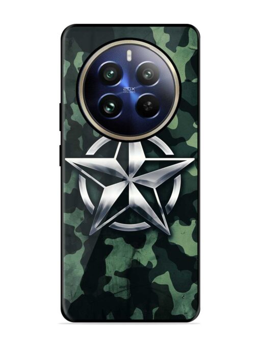 Indian Army Star Design Glossy Metal Phone Cover for Realme 12 Pro Plus (5G)