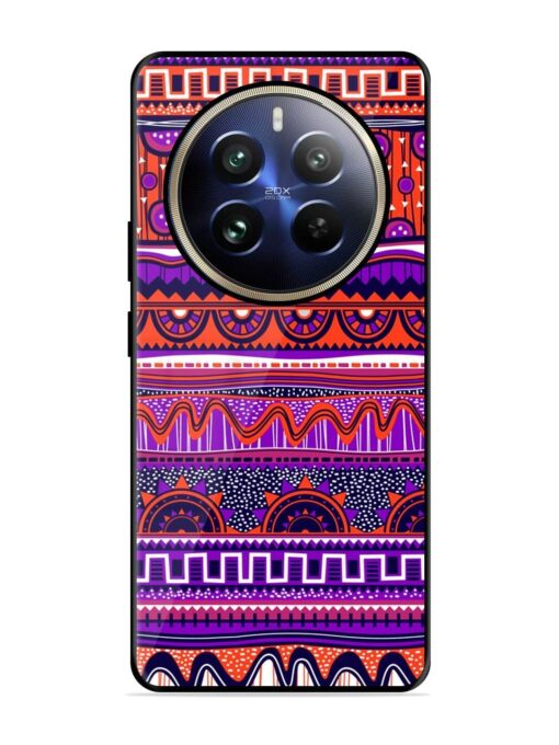 Ethnic Seamless Pattern Glossy Metal TPU Phone Cover for Realme 12 Pro Plus (5G)