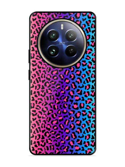 Colorful Leopard Seamless Glossy Metal Phone Cover for Realme 12 Pro Plus (5G)