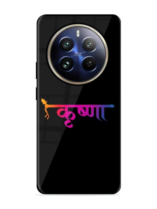 Krishna Typo Glossy Metal Phone Cover for Realme 12 Pro Plus (5G) Zapvi