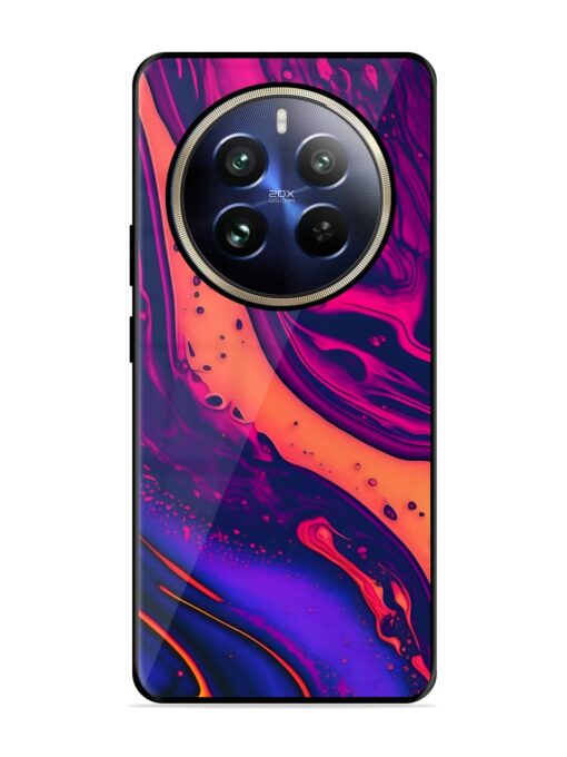 Fluid Blue Pink Art Glossy Metal Phone Cover for Realme 12 Pro Plus (5G)