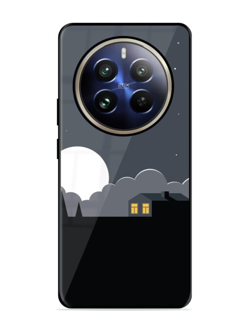 Full Moon Vector Art Glossy Metal Phone Cover for Realme 12 Pro Plus (5G)