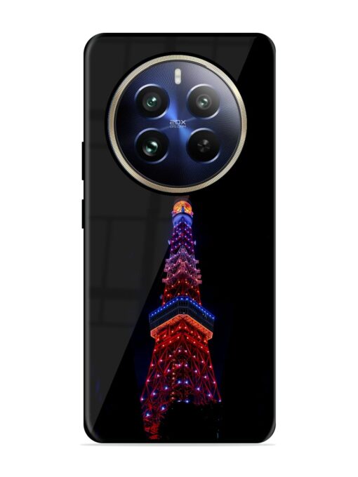 Eiffel Tower Night View Glossy Metal Phone Cover for Realme 12 Pro Plus (5G) Zapvi