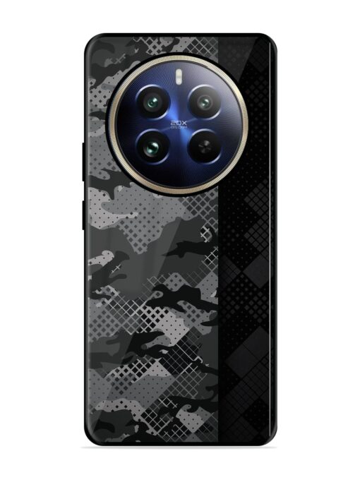 Dark Camouflage Glossy Metal Phone Cover for Realme 12 Pro Plus (5G)