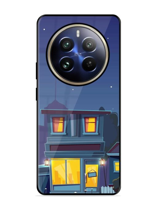 Vector Night House Glossy Metal Phone Cover for Realme 12 Pro Plus (5G)