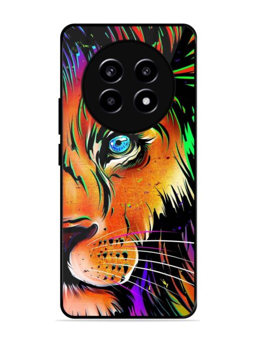 Colorful Lion Design Glossy Metal TPU Phone Cover for Realme 13 Pro (5G)