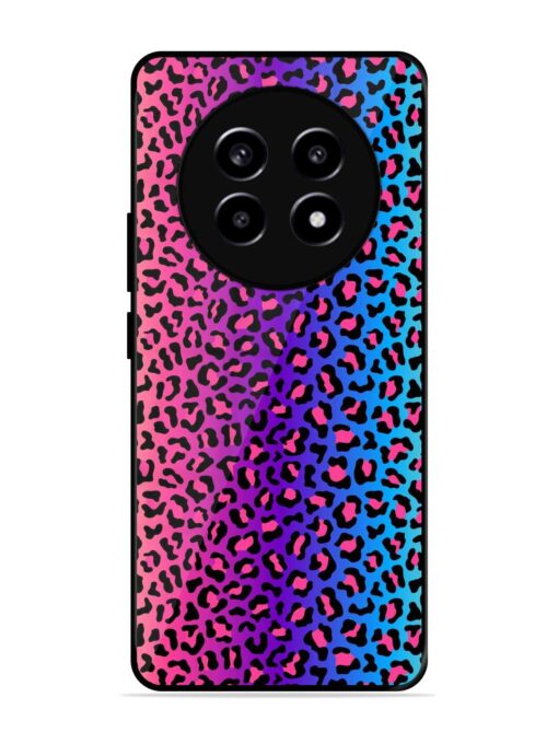 Colorful Leopard Seamless Glossy Metal Phone Cover for Realme 13 Pro (5G)