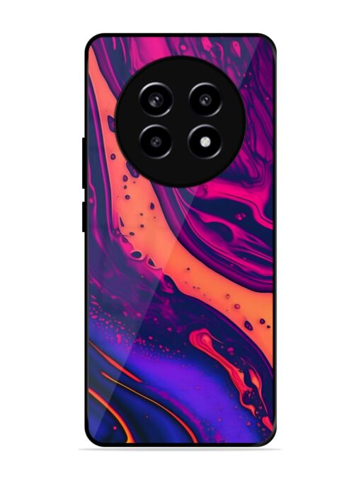 Fluid Blue Pink Art Glossy Metal Phone Cover for Realme 13 Pro (5G)