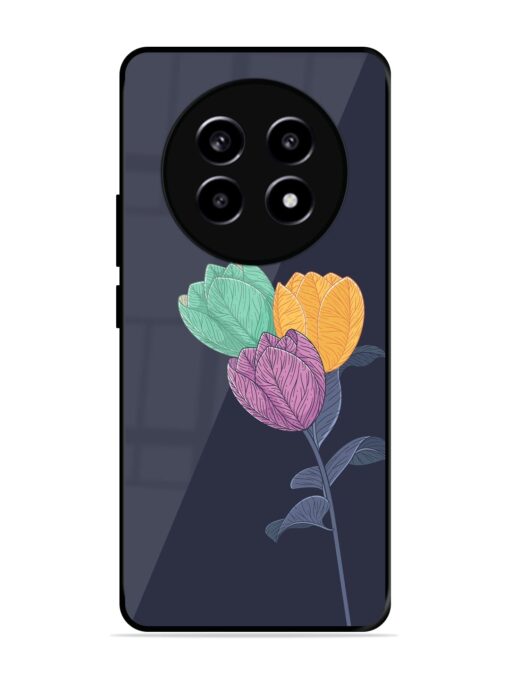 Flower Vector Glossy Metal Phone Cover for Realme 13 Pro (5G)