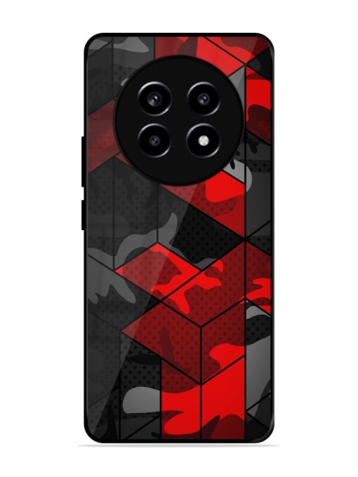 Royal Red Camouflage Pattern Glossy Metal Phone Cover for Realme 13 Pro Plus (5G) Zapvi