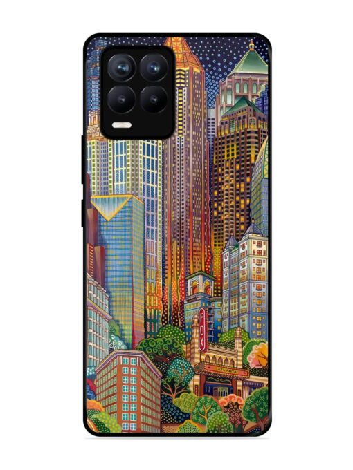 Cityscapes Art Glossy Metal Phone Cover for Realme 8 (4G)