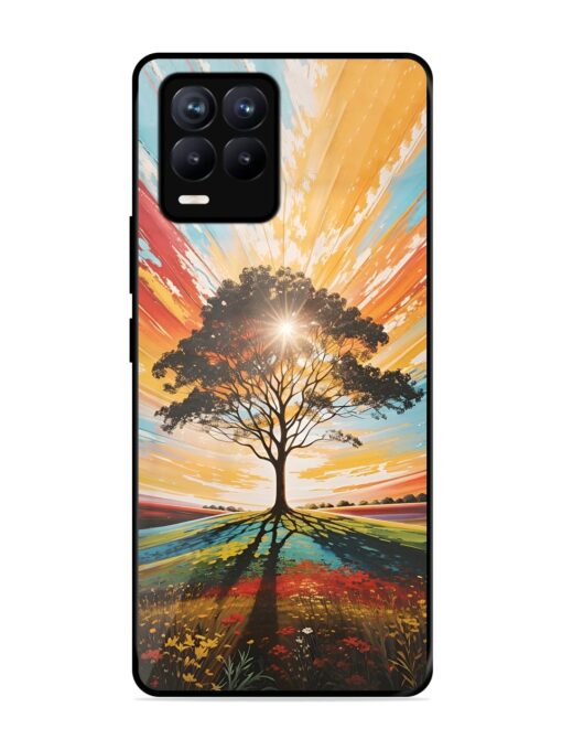 Abstract Tree Colorful Art Glossy Metal Phone Cover for Realme 8 (4G) Zapvi