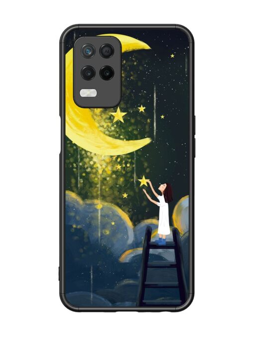 Moonlight Healing Night Illustration Glossy Metal TPU Phone Cover for Realme 8 (5G)