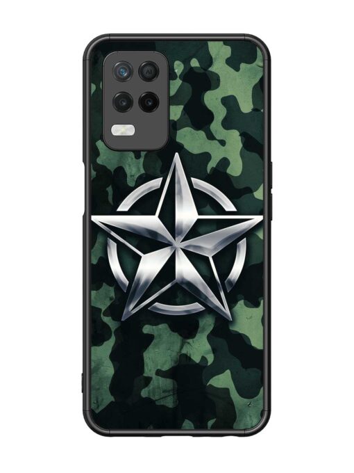 Indian Army Star Design Glossy Metal Phone Cover for Realme 8 (5G)