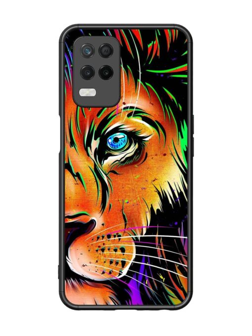 Colorful Lion Design Glossy Metal TPU Phone Cover for Realme 8 (5G) Zapvi