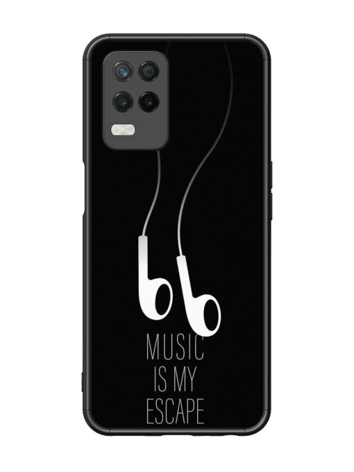 Music Is My Escape Glossy Metal Phone Cover for Realme 8 (5G) Zapvi