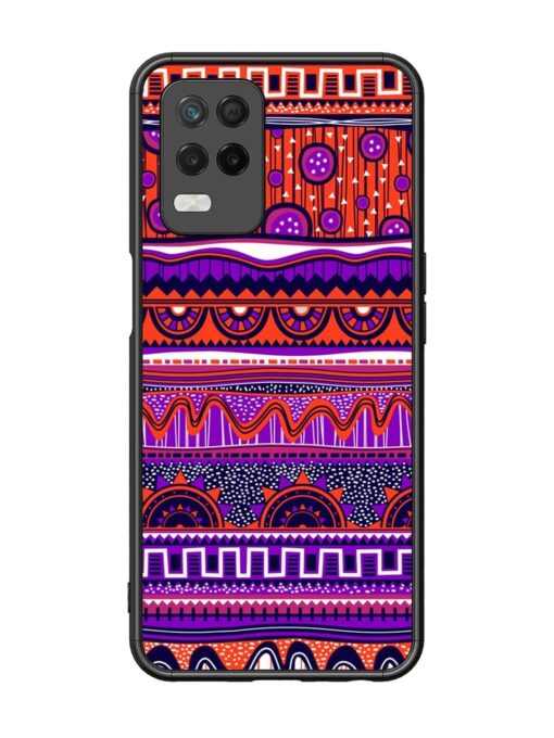 Ethnic Seamless Pattern Glossy Metal TPU Phone Cover for Realme 8 (5G)