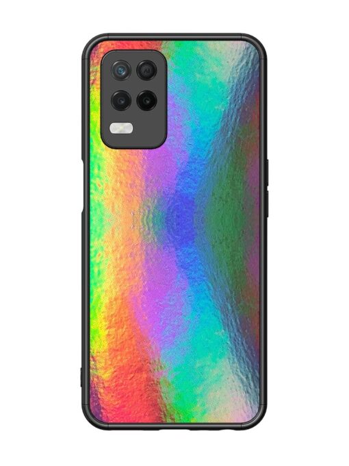 Colorful Holographic Background Glossy Metal TPU Phone Cover for Realme 8 (5G)