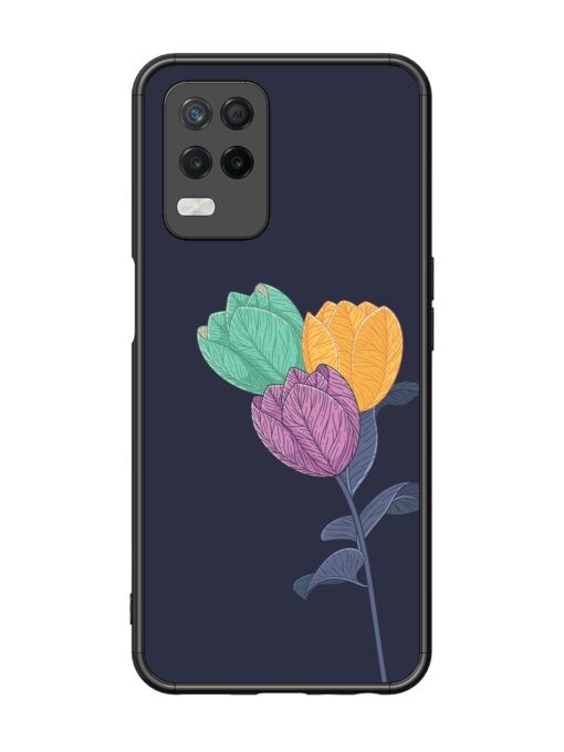 Flower Vector Glossy Metal Phone Cover for Realme 8 (5G) Zapvi