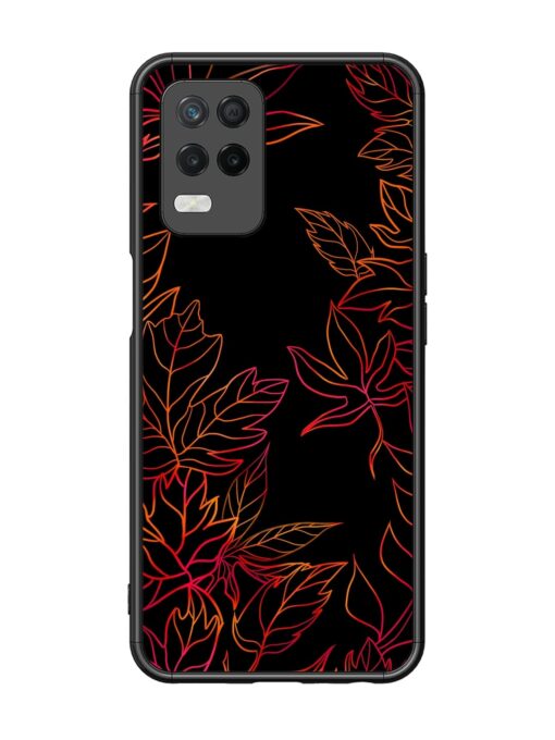 Red Floral Pattern Glossy Metal Phone Cover for Realme 8 (5G) Zapvi