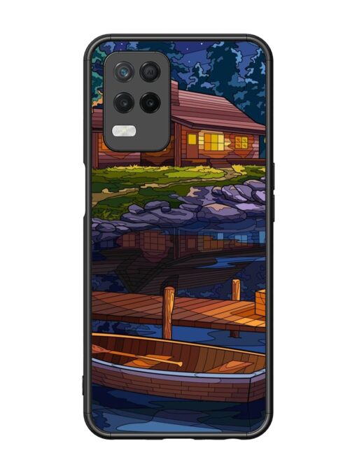 Village Night Scene Glossy Metal Phone Cover for Realme 8 (5G) Zapvi