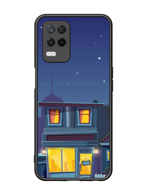 Vector Night House Glossy Metal Phone Cover for Realme 8 (5G)