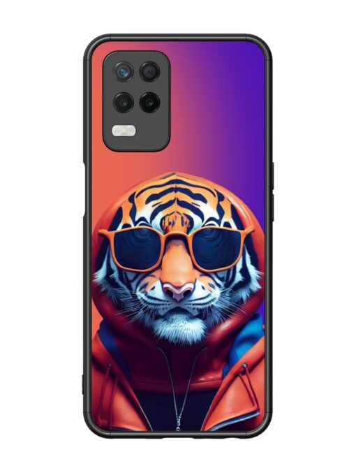 Tiger Animation Glossy Metal Phone Cover for Realme 8 (5G) Zapvi