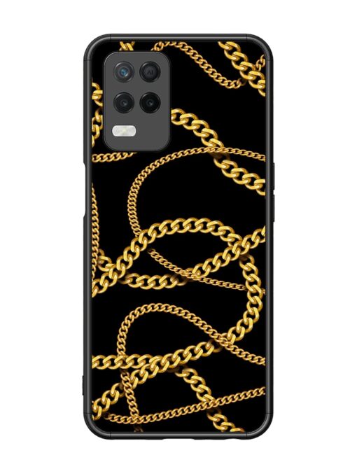 Decorative Golde Chain Glossy Metal Phone Cover for Realme 8 (5G)