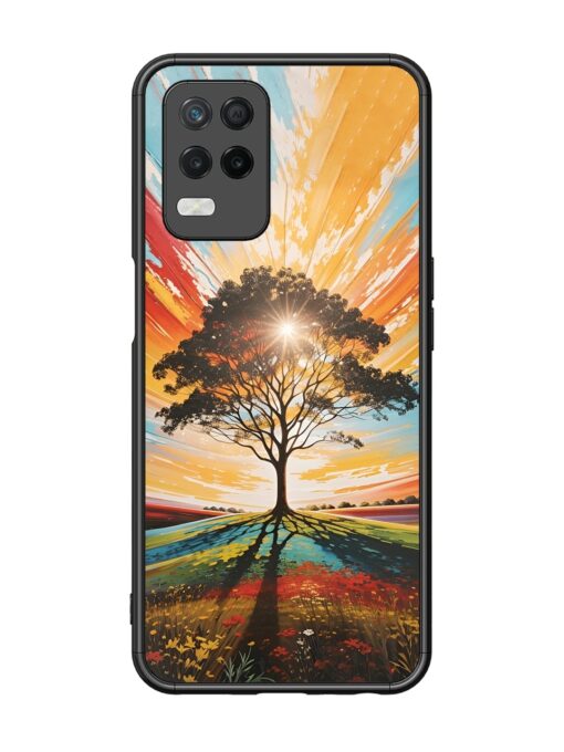 Abstract Tree Colorful Art Glossy Metal Phone Cover for Realme 8 (5G) Zapvi