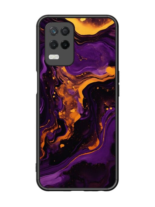 Painting Of A Purple Glossy Metal Phone Cover for Realme 8 (5G) Zapvi