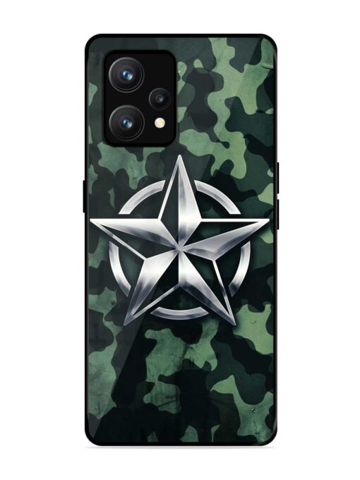 Indian Army Star Design Glossy Metal Phone Cover for Realme 9 (4G)