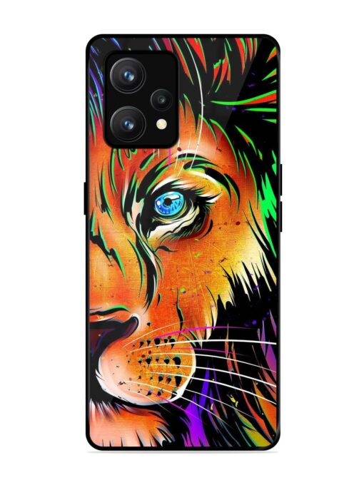 Colorful Lion Design Glossy Metal TPU Phone Cover for Realme 9 (4G)