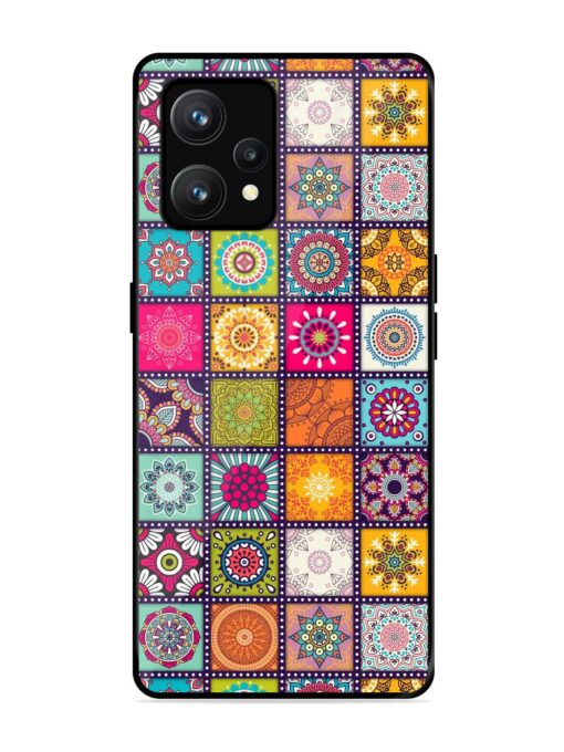 Seamless Pattern Vintage Glossy Metal Phone Cover for Realme 9 (4G)