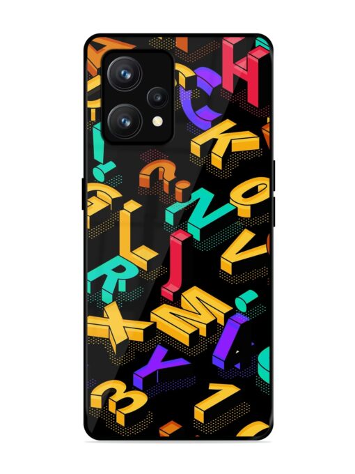 Seamless Pattern With Letters Glossy Metal Phone Cover for Realme 9 (4G)