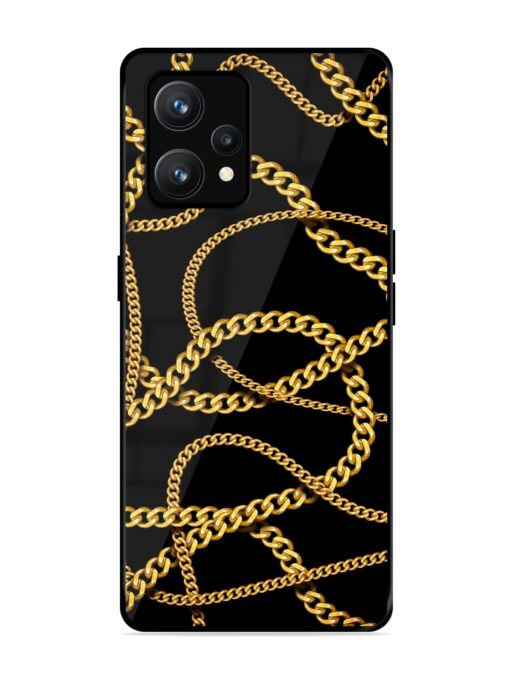 Decorative Golde Chain Glossy Metal Phone Cover for Realme 9 (4G) Zapvi