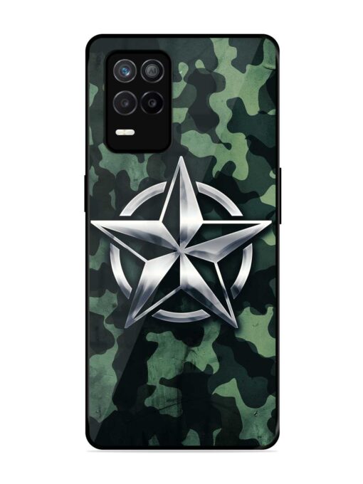 Indian Army Star Design Glossy Metal Phone Cover for Realme 9 (5G)